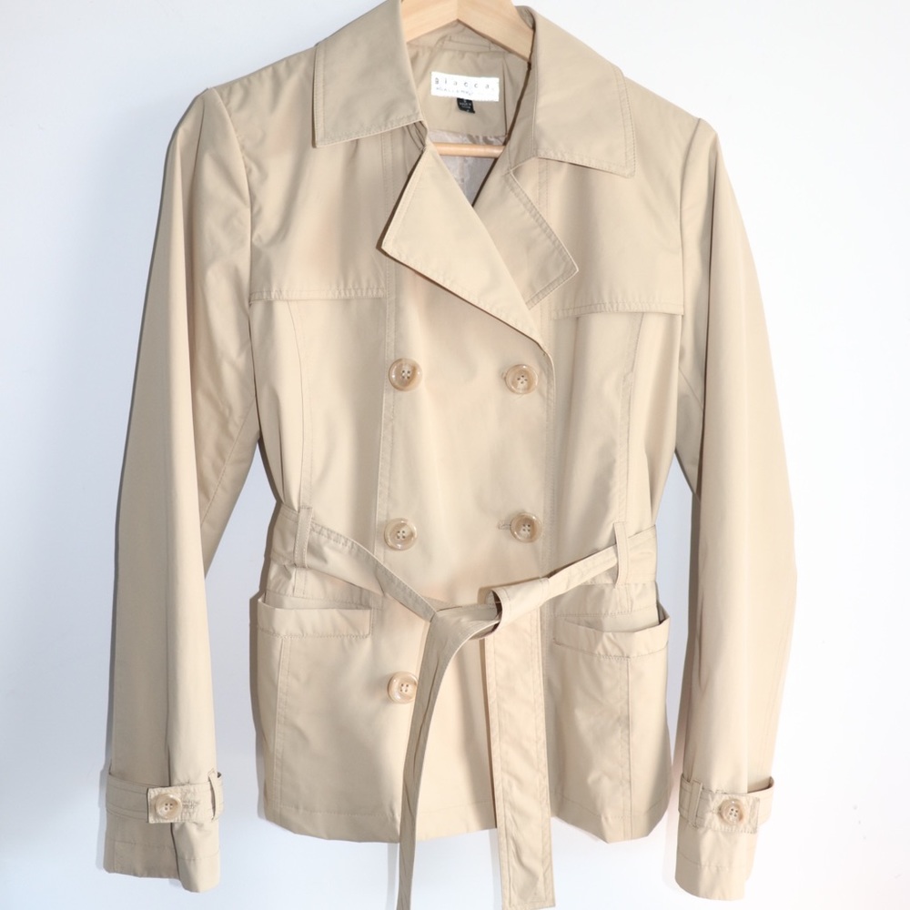 GIACCA Trentch Beige Short  Jacket - Picture 2 of 8